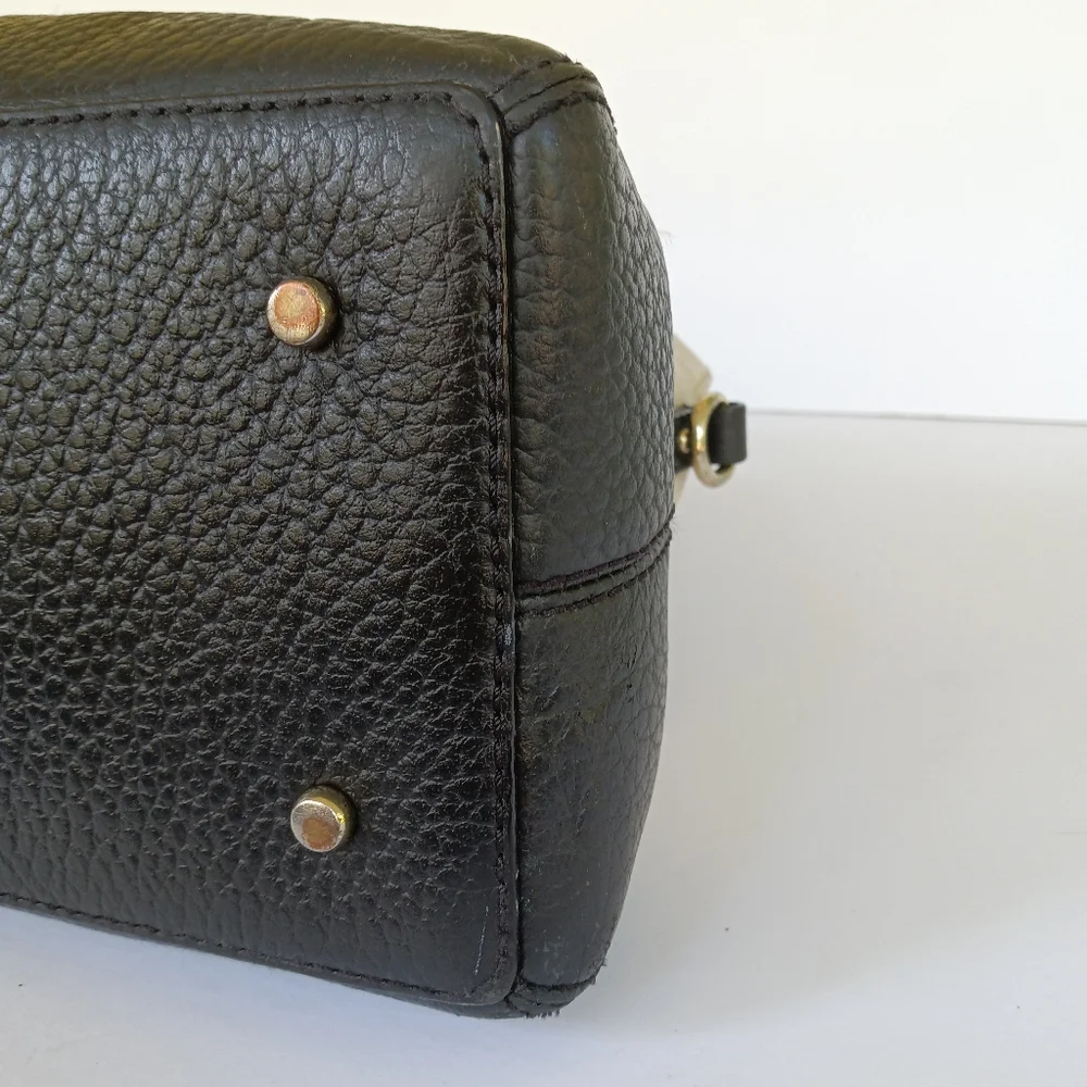 Kate Spade Two-Toned Cream & Black Leather Satchel Handbag